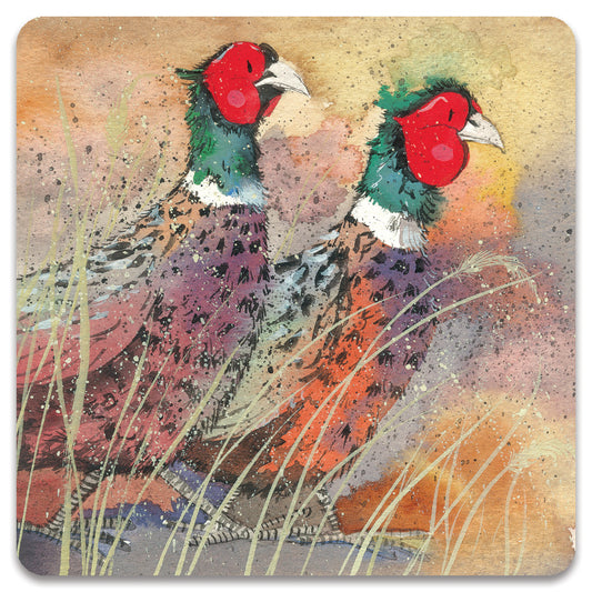 Pleasant Pheasants Coaster