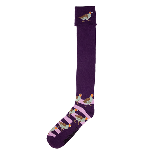 Deep Purple & Lilac Grouse Shooting/Walking Socks by ShuttleSocks