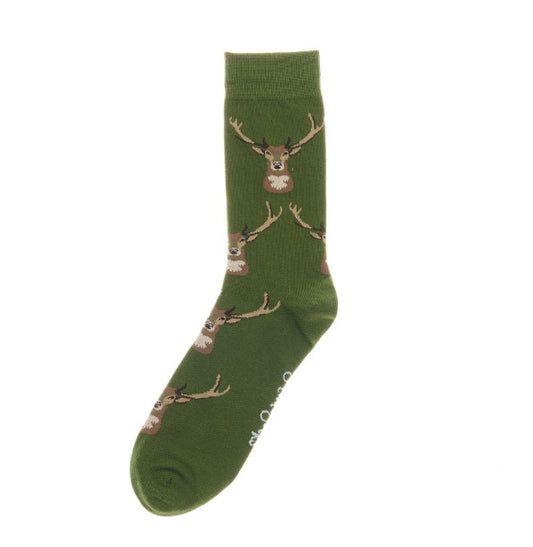 Gamekeeper Green Stag Socks by ShuttleSocks